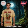 Tan t-shirt with 8-bit Buc-ee's beaver as Link riding a horse! Text reads Buc-ee's The Legend of Zelda in red font!