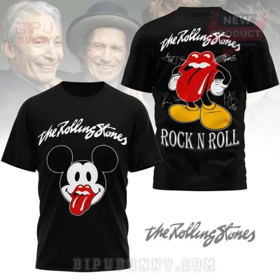The Rolling Stones Mickey Mouse Rock N Roll Band Graphic T-Shirt
