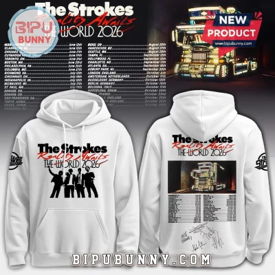 The Strokes Reality Awaits World Tour 2026 White Hoodie