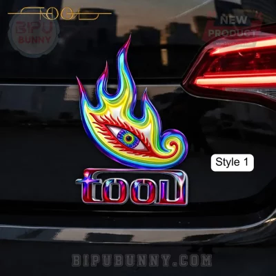 TOOL Rock Band Flaming Eye 3D Rainbow Chrome Premium Car Badge