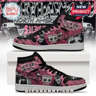 $uicideboy$ GREYDAY 2023 Pink Grunge Skulls Fan High-Top Sneakers