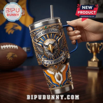 West Coast Eagles AFL Luxury Embossed Ornate Stainless Steel Tumbler