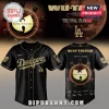 Black and gold LA Dodgers baseball jersey with Wu-Tang Clan logo on the back and text reading 'The Final Chamber'!