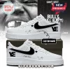 White custom sneakers featuring black Nike swoosh, star, 