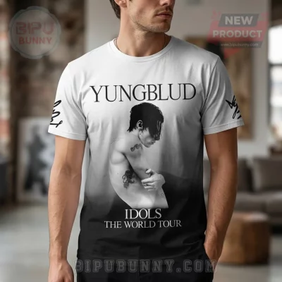 YUNGBLUD IDOLS The World Tour Black & White Graphic T-Shirt