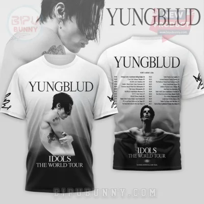 YUNGBLUD IDOLS The World Tour Black & White Graphic T-Shirt