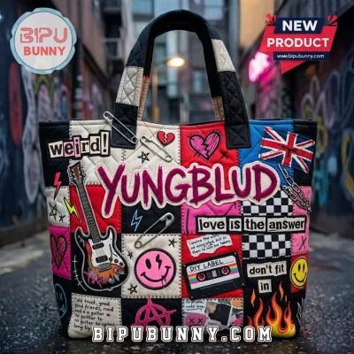 YUNGBLUD Patchwork Quilted Tote Bag