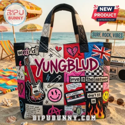 YUNGBLUD Patchwork Quilted Tote Bag