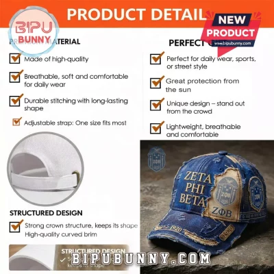 Zeta Phi Beta ZΦB Limited Edition Distressed Baseball Cap