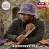 Purple distressed bucket hat with gold Omega Psi Phi Greek letters, EST. 1911, and shield crest!