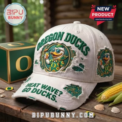 2026 Oregon Ducks Heat Wave Tropical Distressed Baseball Cap