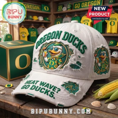 2026 Oregon Ducks Heat Wave Tropical Distressed Baseball Cap