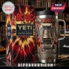 Dark red AC/DC Yeti Limited Edition mug with guitar, gears, lightning design and 'FOR THOSE ABOUT TO ROCK WE SALUTE YOU' text!