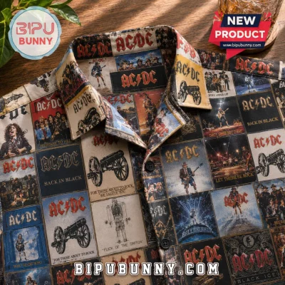 AC/DC Album Cover Collage Rock Band Hawaiian Shirt