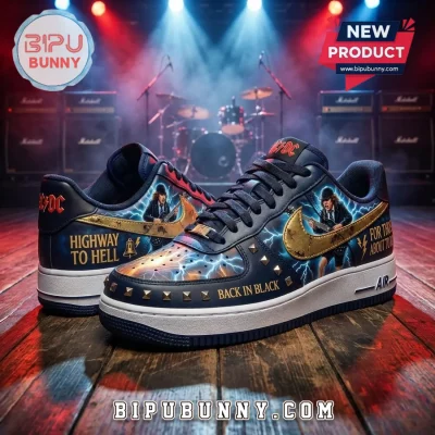 AC/DC Back in Black Air Force 1 Sneakers