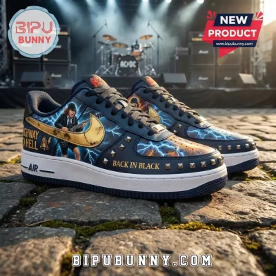 AC/DC Back in Black Air Force 1 Sneakers