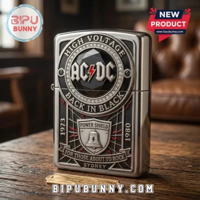 AC/DC Back in Black High Voltage Tribute Lighter Case AC/DC Back in Black High Voltage Tribute Lighter Case