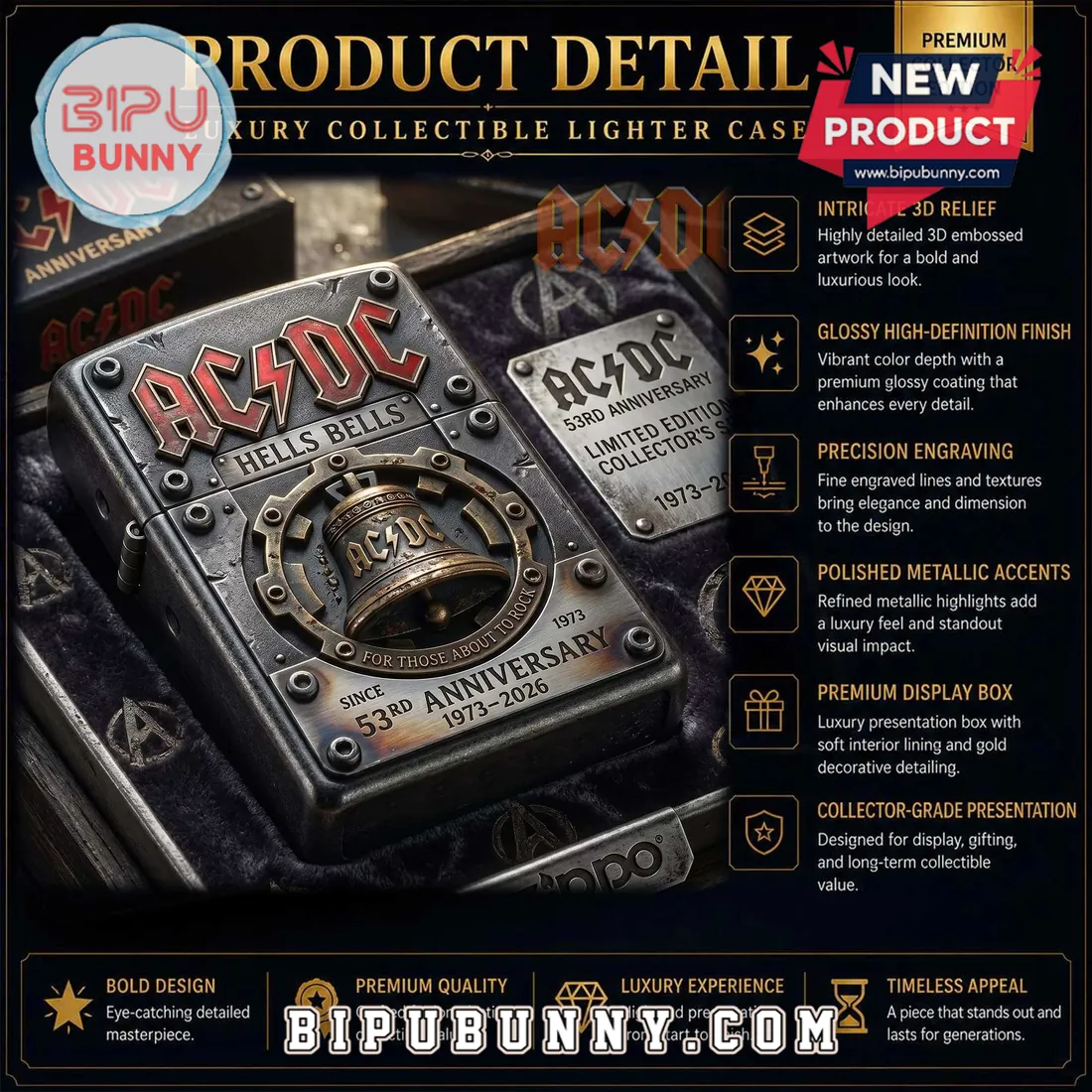 AC/DC Hells Bells 53rd Anniversary Limited Edition Zippo Collector’s Lighter AC/DC Hells Bells 53rd Anniversary Limited Edition Zippo Collector’s Lighter