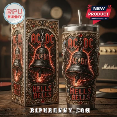 AC/DC Hells Bells Vintage Rock Band 40oz Stainless Steel Tumbler
