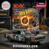 Black Hot Wheels AC/DC '70s Charger! Retro rock car with Angus Young, lightning, flames! Features 'AC/DC', 'HIGH VOLTAGE', 'ANGUS', 'ROCK 'N' ROLL DAMNATION'!