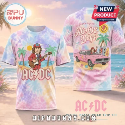 AC/DC Pastel Beach Road Trip Retro Summer Shirt