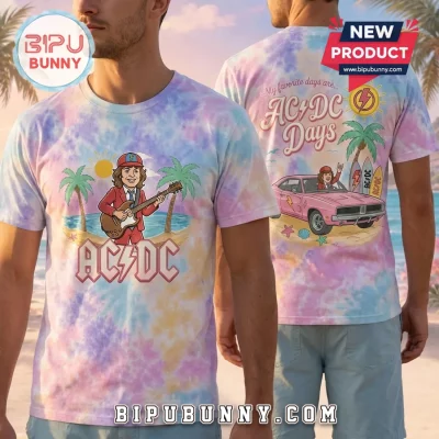AC/DC Pastel Beach Road Trip Retro Summer Shirt