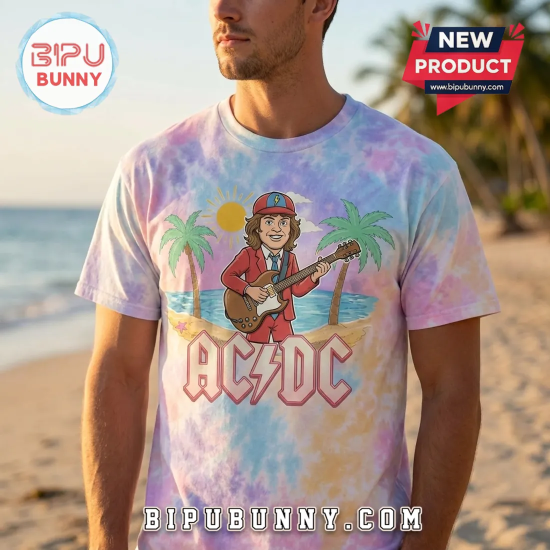 AC/DC Pastel Beach Road Trip Retro Summer Shirt AC/DC Pastel Beach Road Trip Retro Summer Shirt