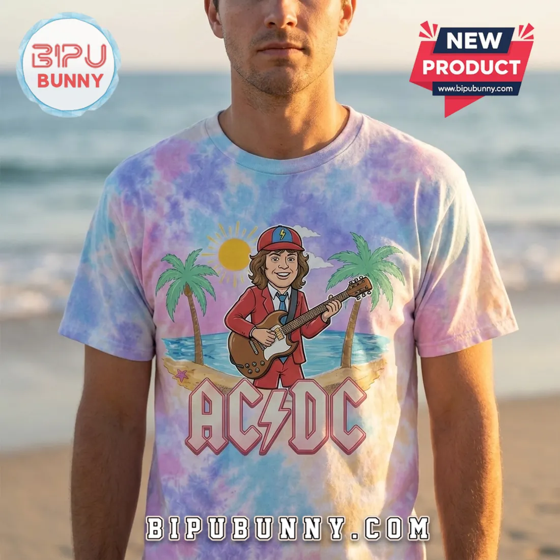 AC/DC Pastel Beach Road Trip Retro Summer Shirt AC/DC Pastel Beach Road Trip Retro Summer Shirt
