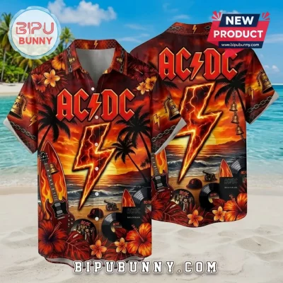 AC/DC Rock Band Tropical Sunset Beach Hawaiian Shirt