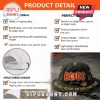 Black distressed bucket hat, AC/DC logo, red text 'AC/DC EST. 1973', yellow lightning bolt, 'ROCK N' ROLL HELLISH FOR THOSE ABOUT TO ROCK' on brim!