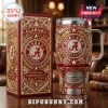 Alabama Crimson Tide Yeti tumbler with ornate gold and diamond filigree design and stadium imagery on maroon background!