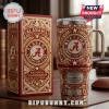 Alabama Crimson Tide Yeti tumbler and box with gold ornate filigree jewels and Bryant-Denny Stadium graphic!