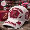 White distressed SEC CHAMPIONS Alabama baseball cap with red A logo, 
