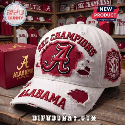 Alabama Softball SEC Champions Distressed Baseball Cap