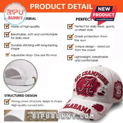 Alabama Softball SEC Champions Distressed Baseball Cap