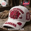 White distressed baseball cap, red 