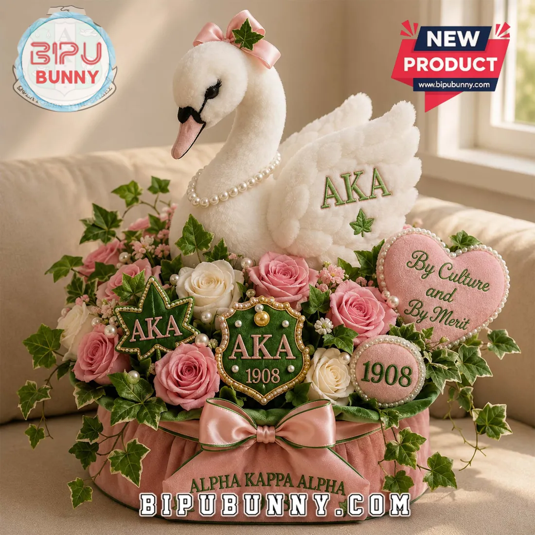 Alpha Kappa Alpha 1908 Luxurious Plush Pillow Alpha Kappa Alpha 1908 Luxurious Plush Pillow