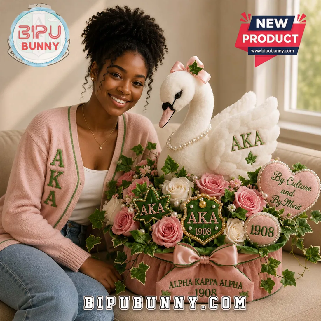Alpha Kappa Alpha 1908 Luxurious Plush Pillow Alpha Kappa Alpha 1908 Luxurious Plush Pillow