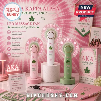 Alpha Kappa Alpha AKA Customizable LED Hand Fan