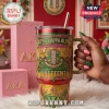 Alpha Kappa Alpha Juneteenth stainless steel tumbler with gold green and pink jeweled design and metal straw!