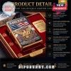 Gold, red, blue commemorative Zippo lighter case with 