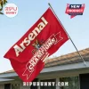 Red Arsenal Premier League Champions 2025/26 flag with gold lettering and crest detail!