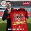 Red Arsenal FC t-shirt with team photo, Premier League Champions text, and gold player signatures graphic!