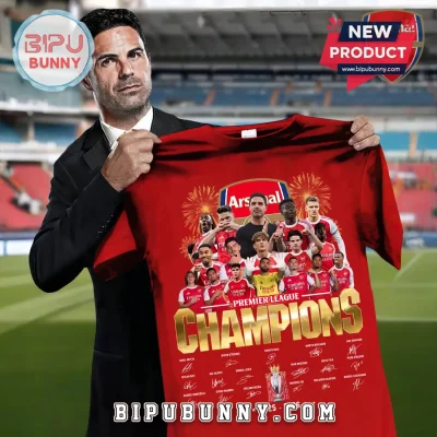 Arsenal FC Premier League Champions 2025-2026 Signatures T-Shirt