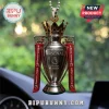 Silver Arsenal Premier League 2025/26 trophy car hanging ornament with red ribbons and gold crown detail!