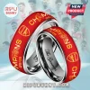 Red and silver Arsenal FC Champions 25/26 rings with team crest and engraved text on the inner band!
