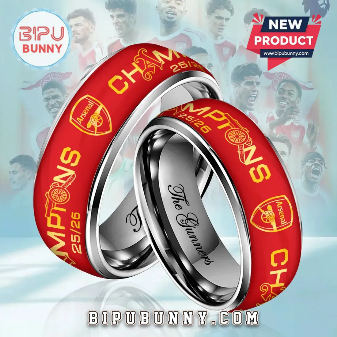 Arsenal FC Premier League Champions 25/26 Custom Alloy Ring Arsenal FC Premier League Champions 25/26 Custom Alloy Ring