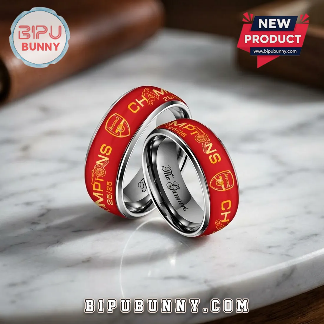 Arsenal FC Premier League Champions 25/26 Custom Alloy Ring Arsenal FC Premier League Champions 25/26 Custom Alloy Ring
