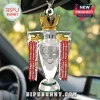Arsenal Premier League trophy hanging car air freshener with gold crown and red ribbons!