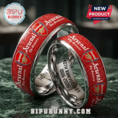 Arsenal Football Club 140th Anniversary 1886-2026 Silver Band Ring
